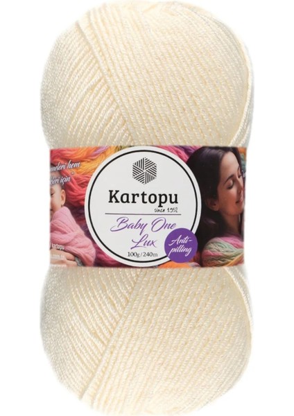 Baby One Lux Simli Tüylenmeyen Bebek Yünü Krem K025
