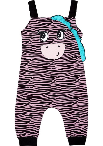 Zebra Fırfırlı Kız Çocuk Tulum