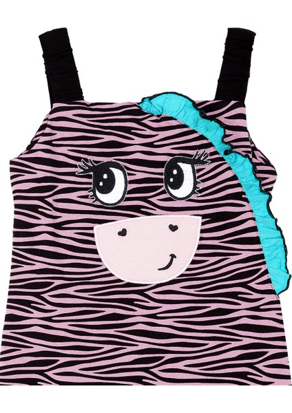 Zebra Fırfırlı Kız Çocuk Tulum