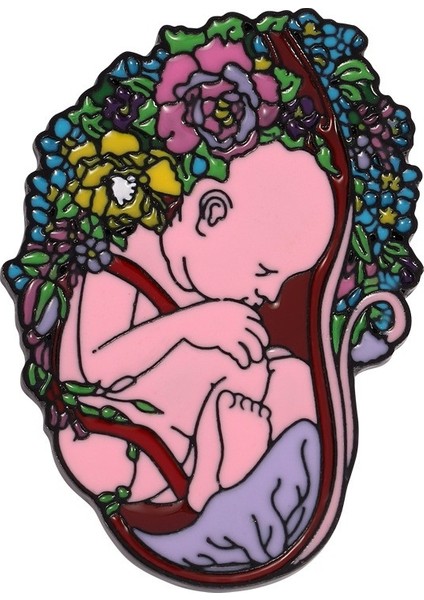 Anne Karnındaki Bebek Şeklinde Medikal Broş P0601
