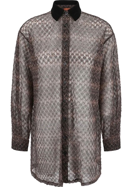 Işıltılı Şifon Dikişli Gömlek