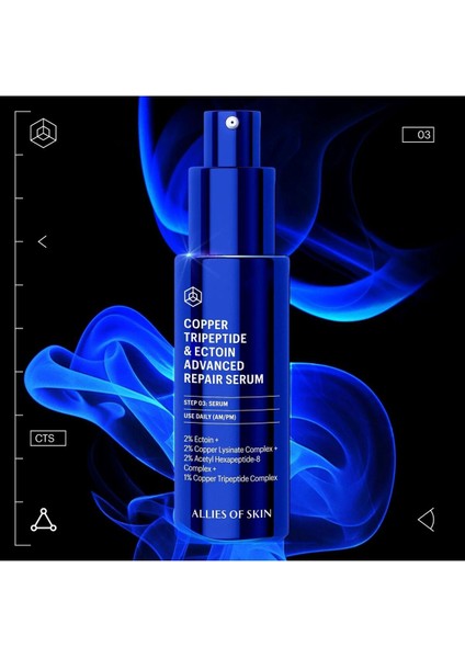 Bakır Tripeptid & Ectoin Gelişmiş Onarıcı Serum, 30ML
