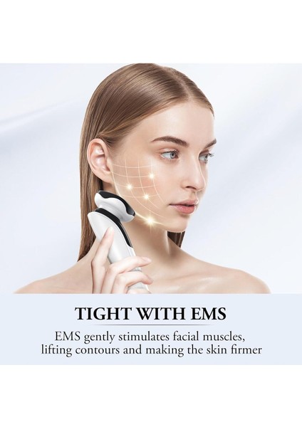 Kırışıklıklara Karşı Yüz Masajı, Ems Gua Sha Elektrik, 42°c Isı, Kırmızı ve Mavi Işık Terapisi