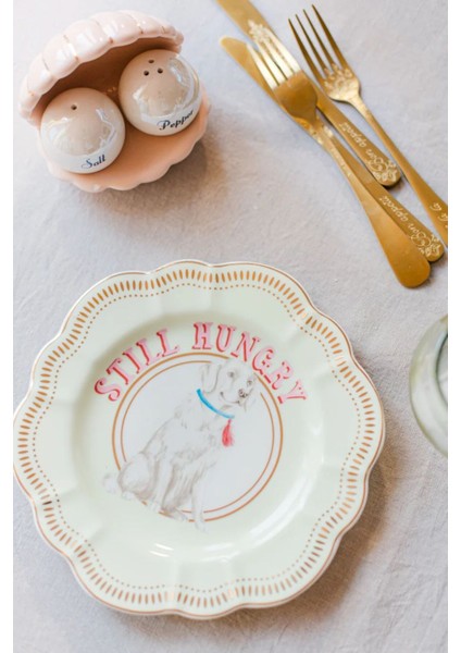 Labrador Desenli Çiçek Tabak (23CM) Şık ve Dekoratif Sofra Ürünü
