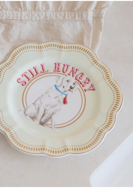 Labrador Desenli Çiçek Tabak (23CM) Şık ve Dekoratif Sofra Ürünü