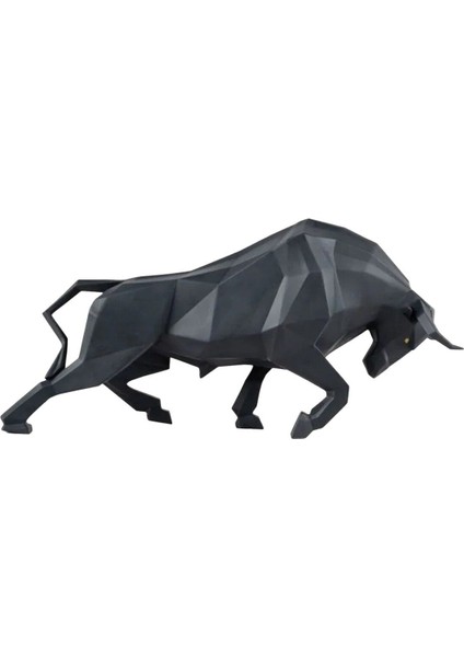 Bull Sculpture Origami Koleksiyonundan El Yapımı Porselen Boğa Heykeli