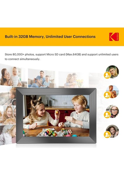 10.1 Inç Dijital Fotoğraf Çerçevesi, Wifi, 1280X800 Hd IPS Ekran, Fotoğraf ve Video Anında Paylaşım modelleri