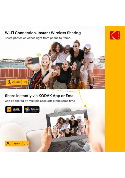 10.1 Inç Dijital Fotoğraf Çerçevesi, Wifi, 1280X800 Hd IPS Ekran, Fotoğraf ve Video Anında Paylaşım fırsatları