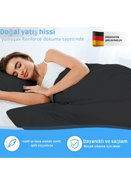 135X200 cm Yatak Örtüsü Seti, %100 Pamuk, Oeko-Tex Sertifikalı, Yumuşak ve Kabaran, Alman Tasarımı