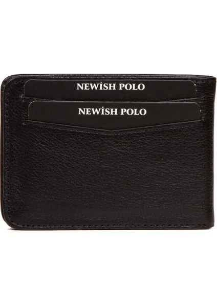Erkek Deri Cüzdan ve Kartlık – NEWPOLO152- Siyah