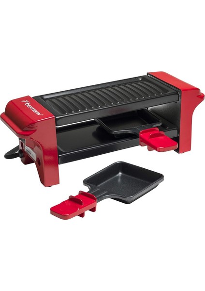 Mini Raklet, 350W, 2 Kişilik, Yapışmaz Tava ve Tahta Spatula ile