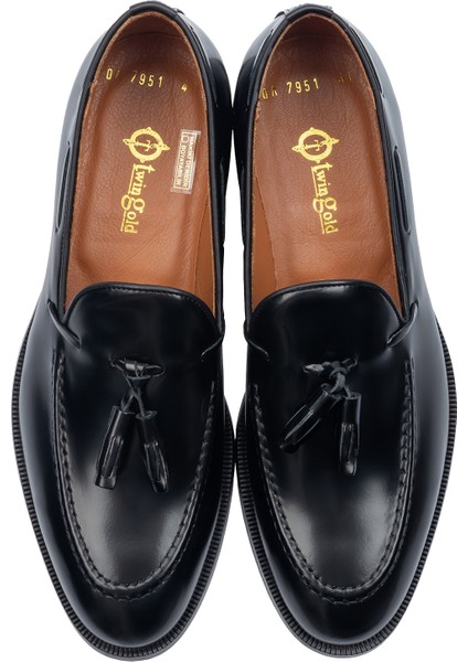 Loafer Gümüş Harflerle Kişiselleştirilebilir Açma Deri Ayakkabı
