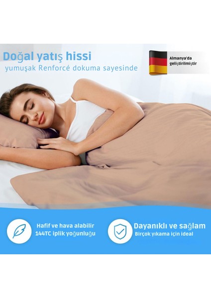135X200 cm Yatak Örtüsü Seti, %100 Pamuk, Oeko-Tex Sertifikalı, Yumuşak ve Kabaran, Alman Tasarımı