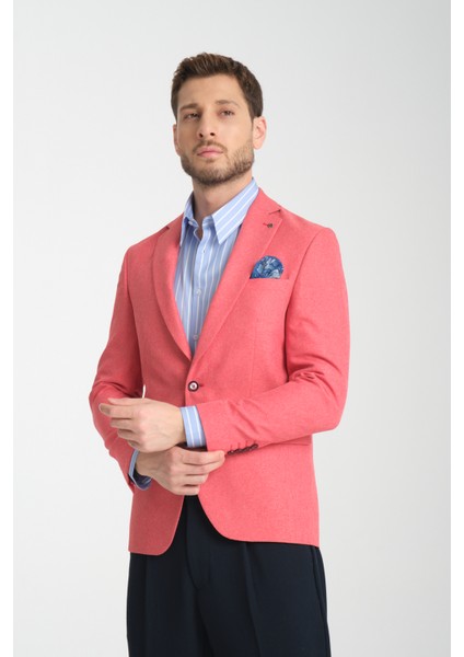Icardi Erkek Vizon Dokulu Kumaş Mono Yaka Slim Fit Spor Blazer Ceket modelleri
