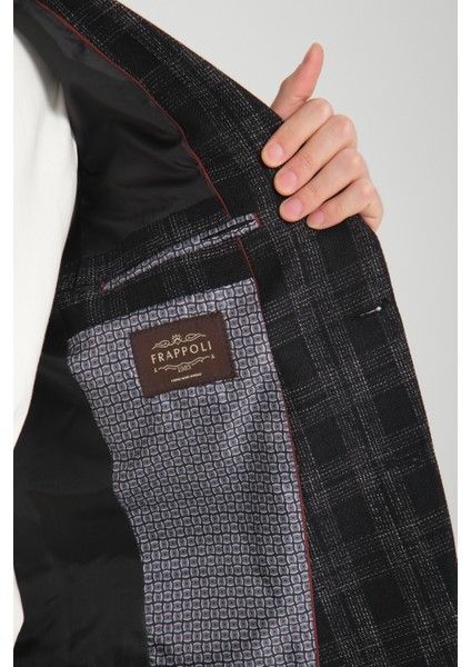 Galileo Erkek Indigo Ekose Mono Yaka Slim Fit Spor Blazer Ceket fırsatları