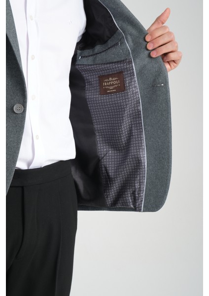 Icardi Erkek Vizon Dokulu Kumaş Mono Yaka Slim Fit Spor Blazer Ceket fırsatları