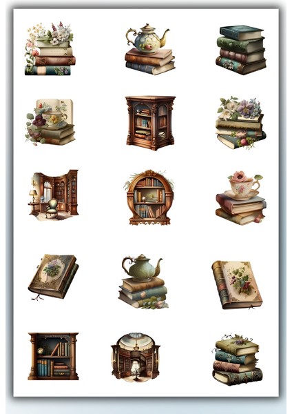 Vintage Planlayıcı Sticker Planner Ajanda Bullet Journal Için Uygun Etiket