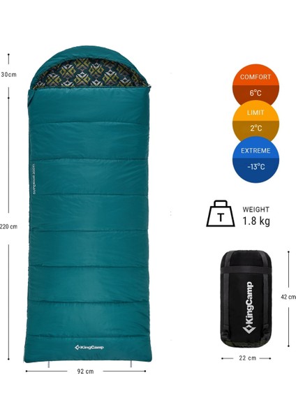 King Camp Kingcamp Superior 300 Xl -13 Derece Geniş Uyku Tulumu fiyatları