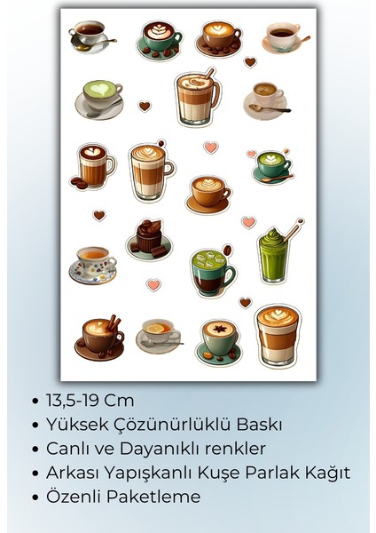 Içecek Temalı Sticker Planlayıcı Planner Ajanda Bullet Journal Için Uygun Etiket fiyatları