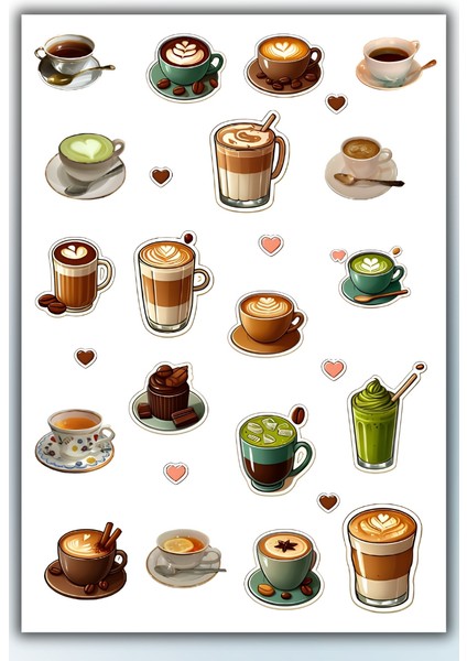 Içecek Temalı Sticker Planlayıcı Planner Ajanda Bullet Journal Için Uygun Etiket