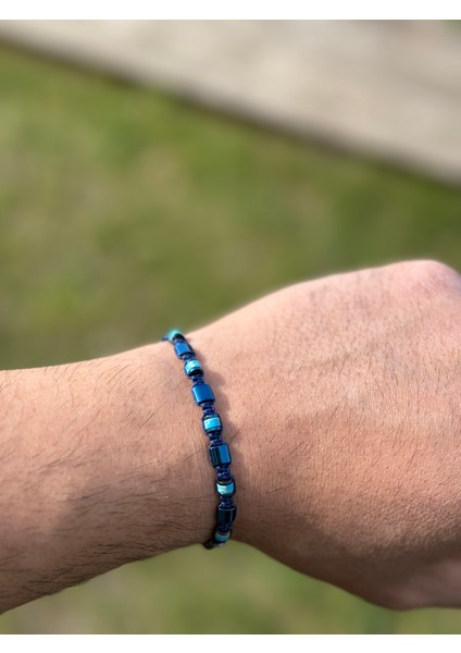 Varisit, Hematit Bileklik - Jagu Bright Blue Bileklik -Tasarım Bileklik 4 mm 6 mm Ayarlanabilir indirimleri