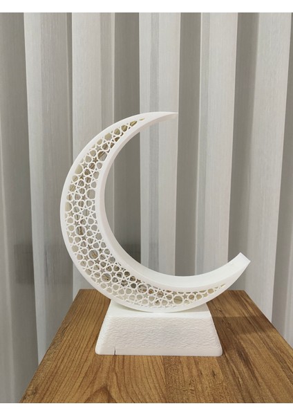 LED Sarı Işıklı Hilal Desenli Masa Lambası