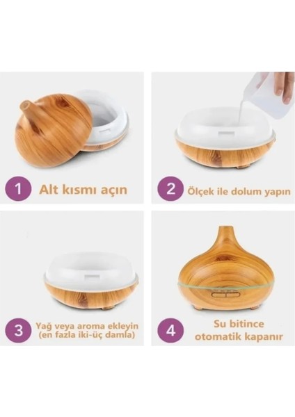 Ultrasonik Hava Nemlendirici Buhar Makinesi ve Aroma Difüzörü fırsatları
