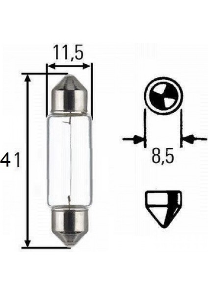 41MM C10W Sofit Halojen Oto Ampul 12V 2ADET modelleri