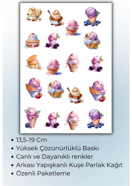 Dondurma Temalı Sticker Planlayıcı Planner Ajanda Bullet Journal Için Uygun fiyatları