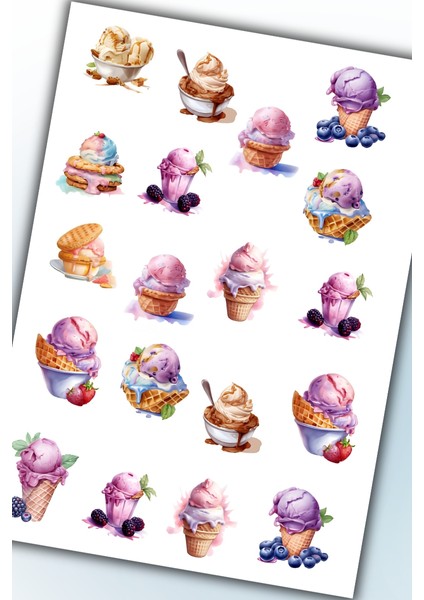 Dondurma Temalı Sticker Planlayıcı Planner Ajanda Bullet Journal Için Uygun modelleri