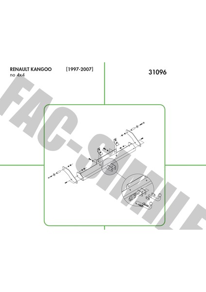 Yatay Söktak Renault Kangoo 1997-2007 fiyatları