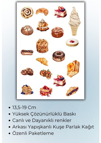 Pasta Börek Çay Saati Sticker Planner Ajanda Bullet Journal Için Uygun Etiket fiyatları
