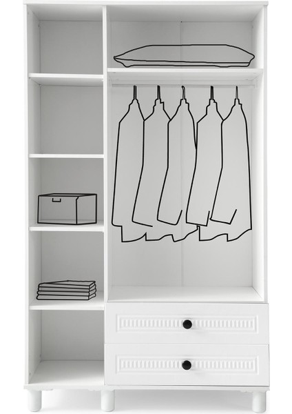 Bohem Mdf 3 Kapılı Dolap