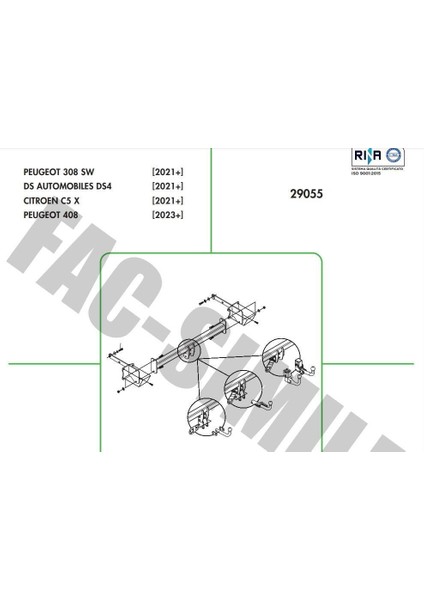 Yatay Söktak Peugeot 308 Sw - 408 - Citroen C5 x - Ds 4 fiyatları
