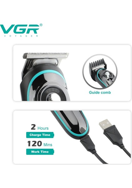 Vgr V-075 T Bıçak Sıfır Kesim LCD Ekran Şarjlı Tıraş Makinesi