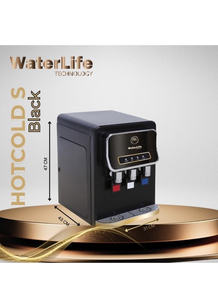 WaterLife Technology Hotcold S Black (13 Aşama + pH + Mineral + Alkali)