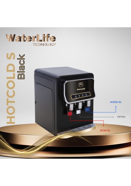 WaterLife Technology Hotcold S Black (13 Aşama + pH + Mineral + Alkali)