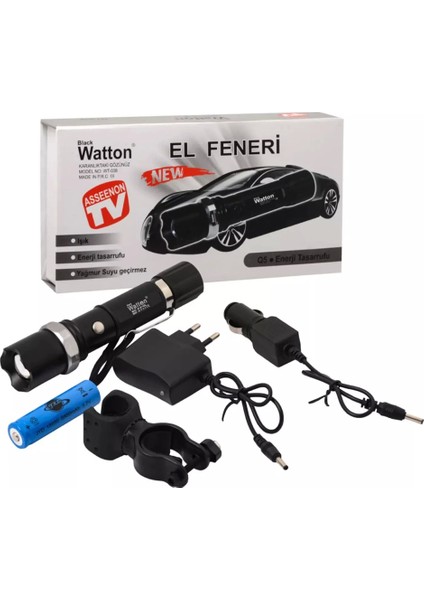 Zoomlu Şarjlı El Feneri En Uygun Fiyata Wt-038
