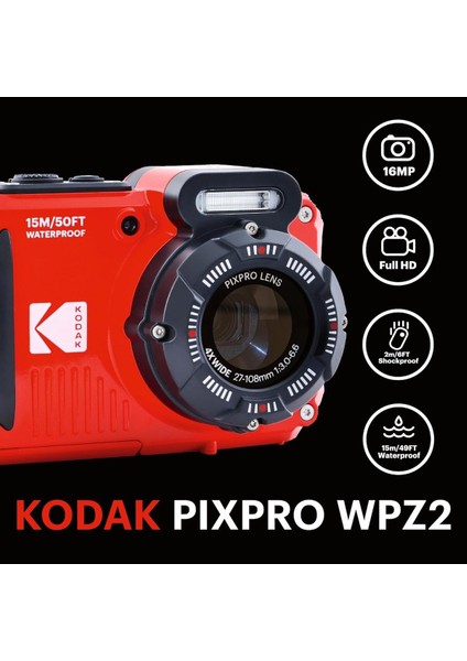 Pixpro Pack Wpz2 Dijital Kamera, Su Geçirmez & Darbelere Dayanıklı fırsatları