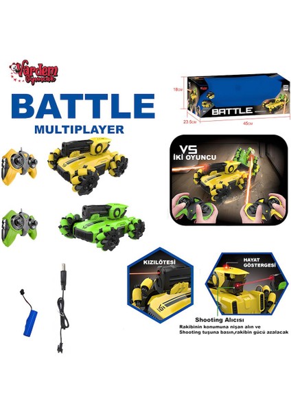 666-805 - U/k 2lı Tank Araba Sarjlı 2.4g (Lisinya)