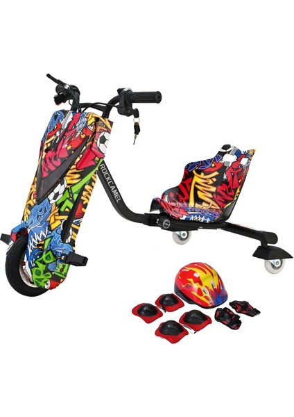 Mini Drift Elektrikli Scooter, 3 Tekerlekli, 36V, Ayarlanabilir, Bluetooth Destekli