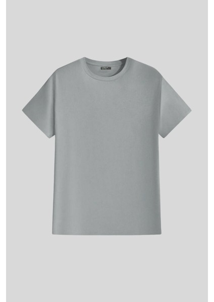 Erkek Tişört Standart Kalıp Basic Bisiklet Yaka T-Shırt Basıc-Mankensiz1