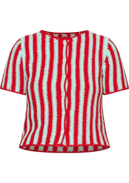 Zig Zag Kısa Kollu Dantel Gömlek