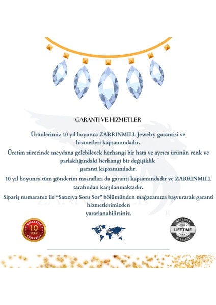 925 Ayar Zirkon Taşlı Gümüş Küpe ve Kolye Ucu 2’li Set