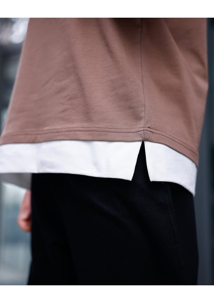 Kolu Şerit Detaylı Oversize Tshirt