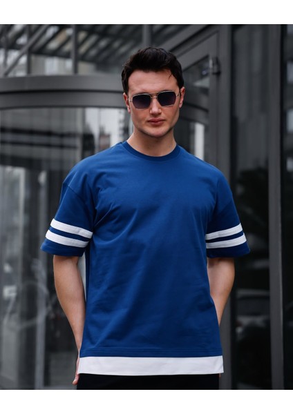 Kolu Şerit Detaylı Oversize Tshirt