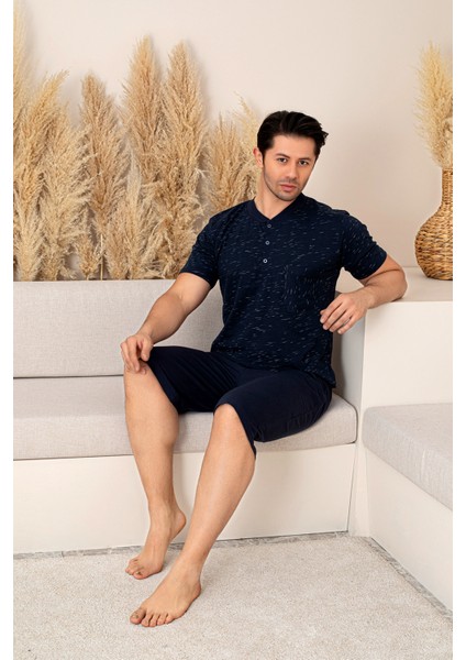 Sportif %100 Pamuk Şortlu Erkek Pijama Takımı