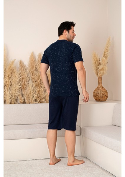 Sportif %100 Pamuk Şortlu Erkek Pijama Takımı