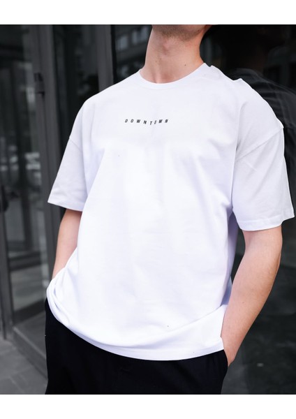 Downtown Baskılı Oversize Tshirt