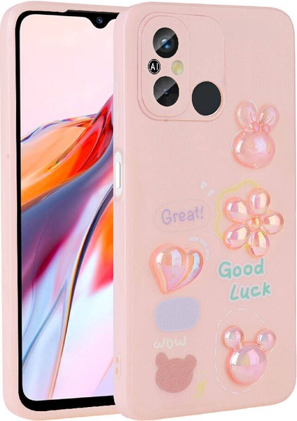 Xiaomi Redmi 12C ile Uyumlu Kılıf Pembe Tan Silikon Kapak (Xiaomi Redmi 12C ile Uyumlu, Pembe)